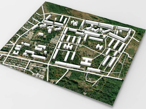 Paysage urbain Toretsk Ukraine Modèle 3D