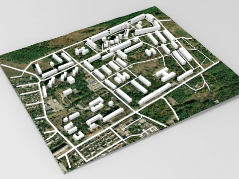Paysage urbain Toretsk Ukraine Modèle 3D
