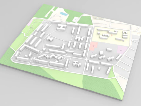 Paysage urbain Toretsk Ukraine Modèle 3D