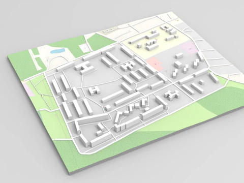 Paysage urbain Toretsk Ukraine Modèle 3D