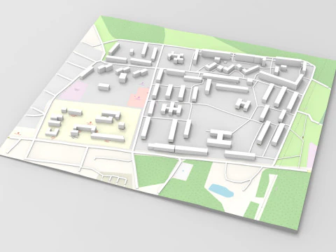 Paysage urbain Toretsk Ukraine Modèle 3D