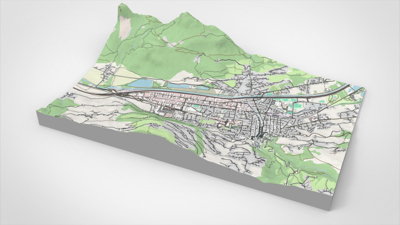 Cityscape Sallanches France 3D Модель .c4d .max .obj .3ds .fbx .stl .blend