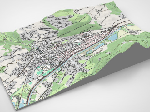 Cityscape Sallanches France 3D Модель
