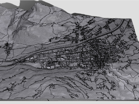 Cityscape Sallanches France 3D Модель