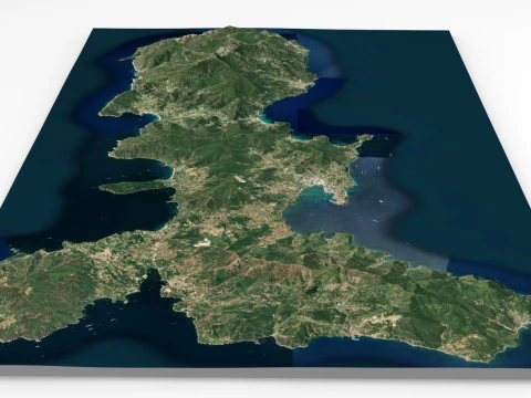 Wyspa Elba Włochy Model 3D