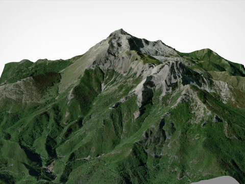 Mountain landscape Pania della Croce Italy 3D Model