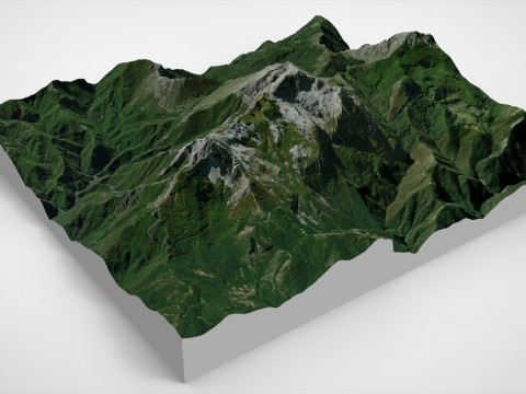 Mountain landscape Pania della Croce Italy 3D Model