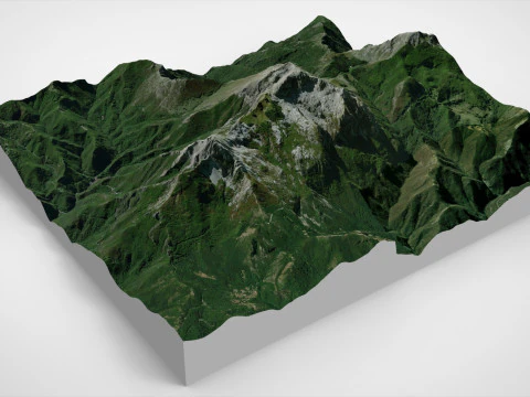 Mountain landscape Pania della Croce Italy 3D Model