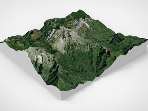 Mountain landscape Pania della Croce Italy 3D Model