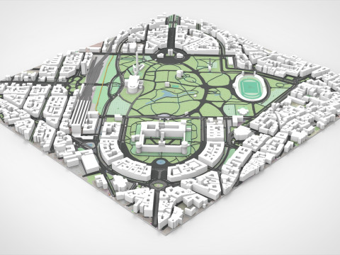 Porta Sempione Milan Italy 3D Модель