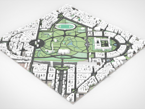 Porta Sempione Milan Italy 3D Модель