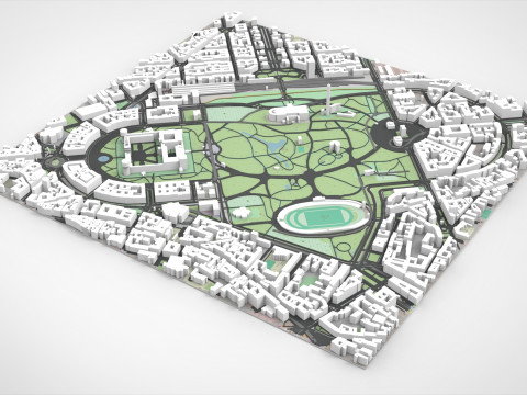 Porta Sempione Milan Italy 3D Модель