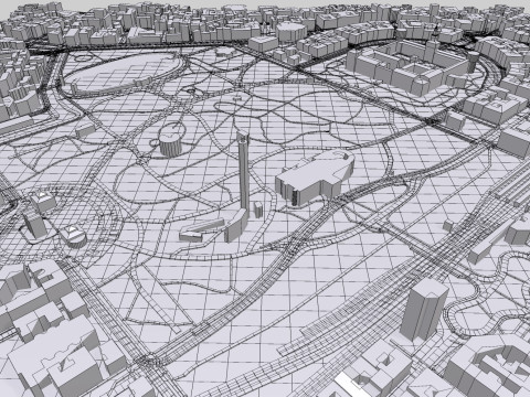 Porta Sempione Milan Italy 3D Модель