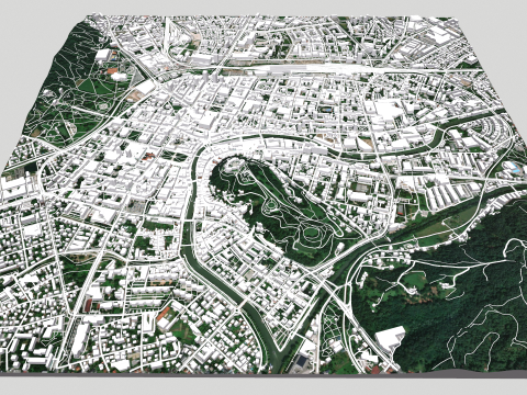 Cityscape Ljubljana Slovenia 3D Модель