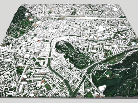 Paisagem urbana de Liubliana Eslov&ecirc;nia Modelo 3D