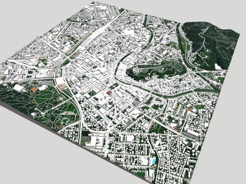 Cityscape Ljubljana Slovenia 3D Модель