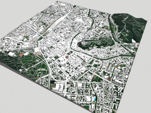 Paisagem urbana de Liubliana Eslov&ecirc;nia Modelo 3D