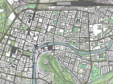 Cityscape Ljubljana Slovenia 3D Модель