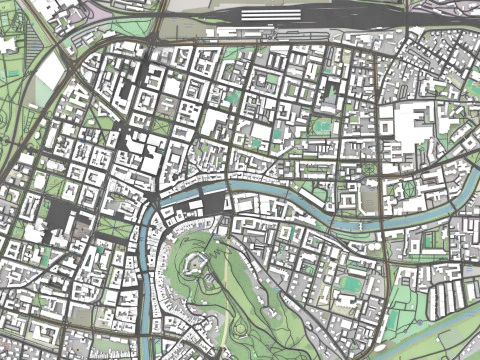 Paisagem urbana de Liubliana Eslov&ecirc;nia Modelo 3D