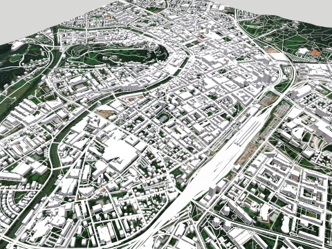 Cityscape Ljubljana Slovenia 3D Модель