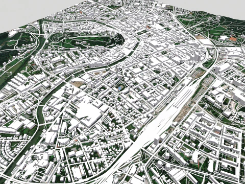 Paisagem urbana de Liubliana Eslov&ecirc;nia Modelo 3D