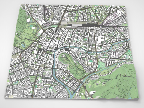 Cityscape Ljubljana Slovenia 3D Модель