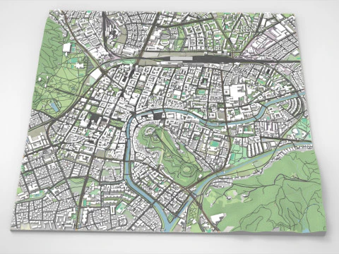 Paisagem urbana de Liubliana Eslov&ecirc;nia Modelo 3D