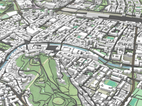 Cityscape Ljubljana Slovenia 3D Модель