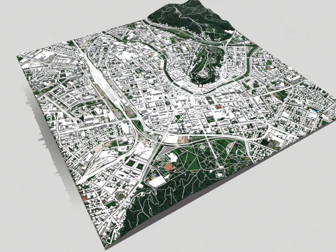 Paisagem urbana de Liubliana Eslov&ecirc;nia Modelo 3D