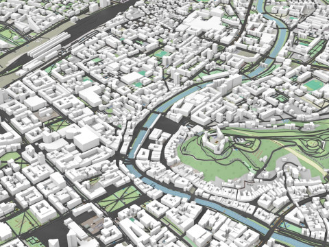 Cityscape Ljubljana Slovenia 3D Модель