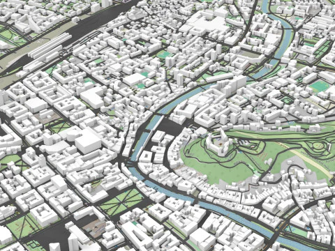 Paisagem urbana de Liubliana Eslov&ecirc;nia Modelo 3D