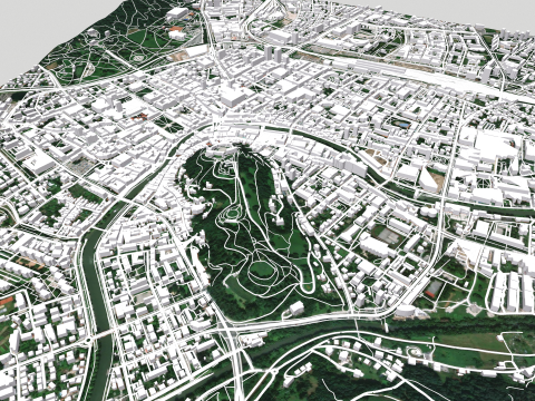 Cityscape Ljubljana Slovenia 3D Модель