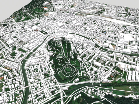 Paisagem urbana de Liubliana Eslov&ecirc;nia Modelo 3D