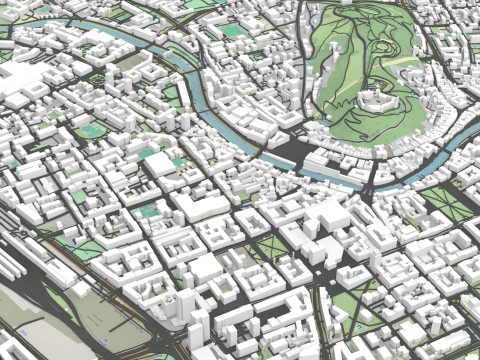 Paisagem urbana de Liubliana Eslov&ecirc;nia Modelo 3D