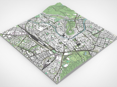 Cityscape Ljubljana Slovenia 3D Модель