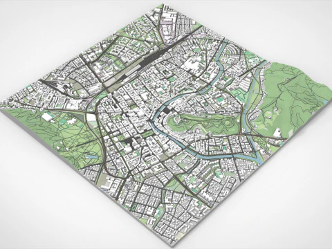 Paisagem urbana de Liubliana Eslov&ecirc;nia Modelo 3D