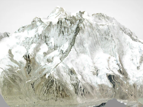 Mountain landscape Makalu Himalayas Nepal 3D Model