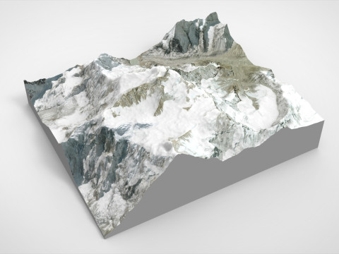 Mountain landscape Makalu Himalayas Nepal 3D Model