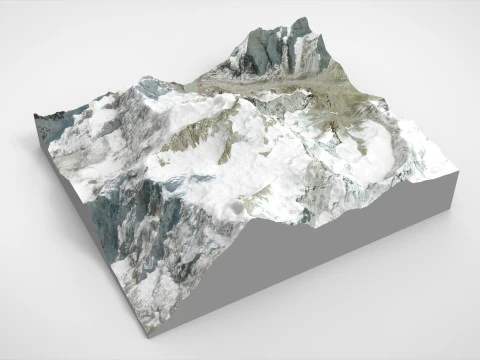 Mountain landscape Makalu Himalayas Nepal 3D Model
