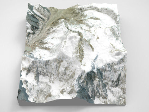 Mountain landscape Makalu Himalayas Nepal 3D Model