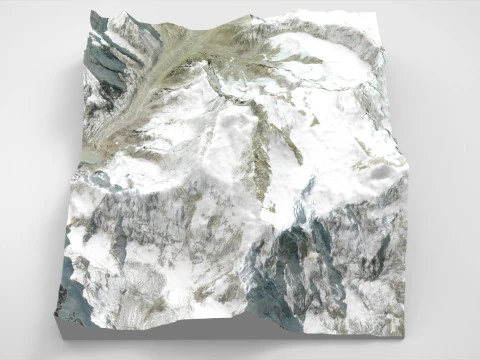 Mountain landscape Makalu Himalayas Nepal 3D Model