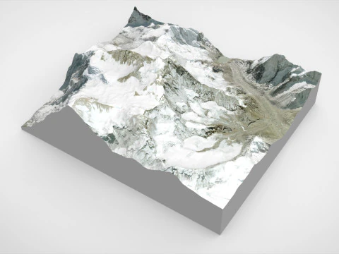 Mountain landscape Makalu Himalayas Nepal 3D Model