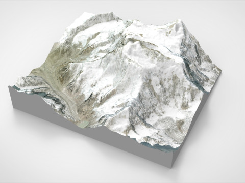 Mountain landscape Makalu Himalayas Nepal 3D Model