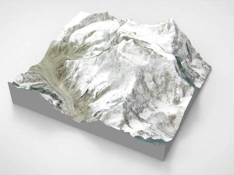 Mountain landscape Makalu Himalayas Nepal 3D Model
