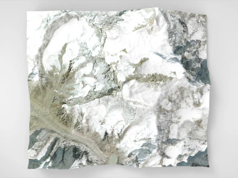 Mountain landscape Makalu Himalayas Nepal 3D Model