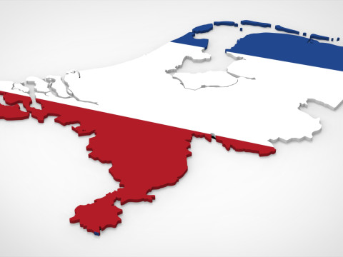 Netherlands 3d print map 3D Model