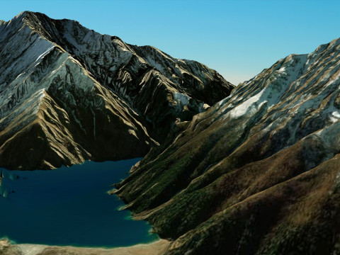 Phoksundo mountain lake Nepal 3D 모델
