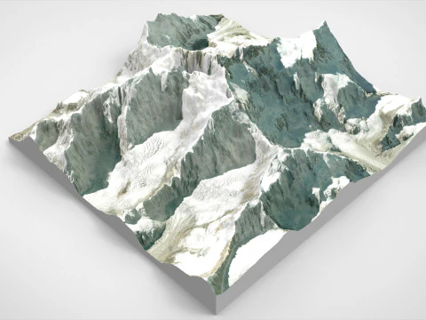 Mountain Landscape Kanchenjunga Himalayas 3D Model