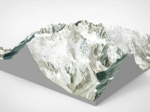 Mountain Landscape Kanchenjunga Himalayas 3D Model