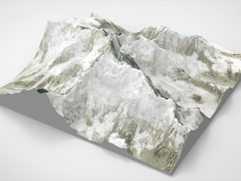 Mountain Landscape Kanchenjunga Himalayas Modelo 3D